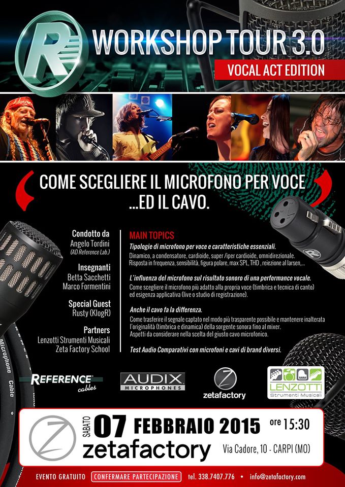 Zeta Factory: Workshop gratuito per cantanti e musicisti –  Come scegliere il microfono e il cavo